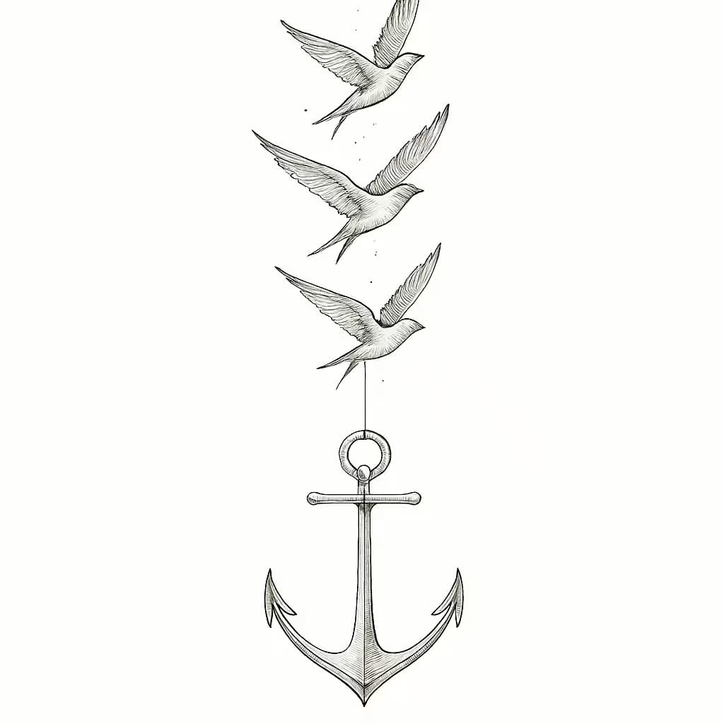 アンカータトゥー | 細線で描く希望と自由