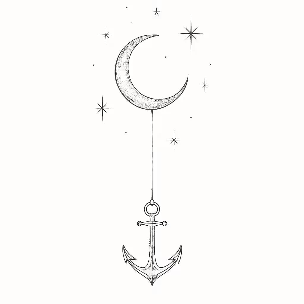 アンカータトゥー | 繊細な細線デザイン