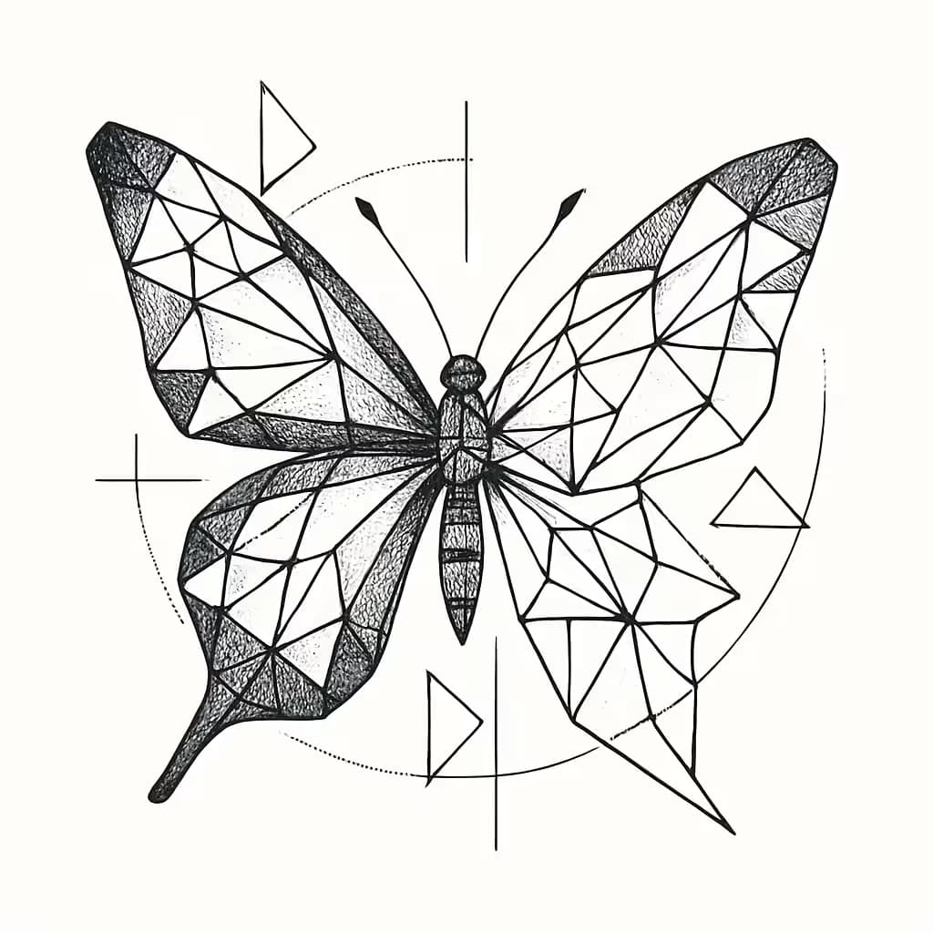 Butterfly Tattoo Abstract Geometric Design
