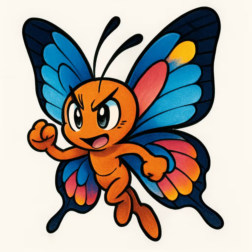 Butterfly Tattoo Anime Style Vivid Design