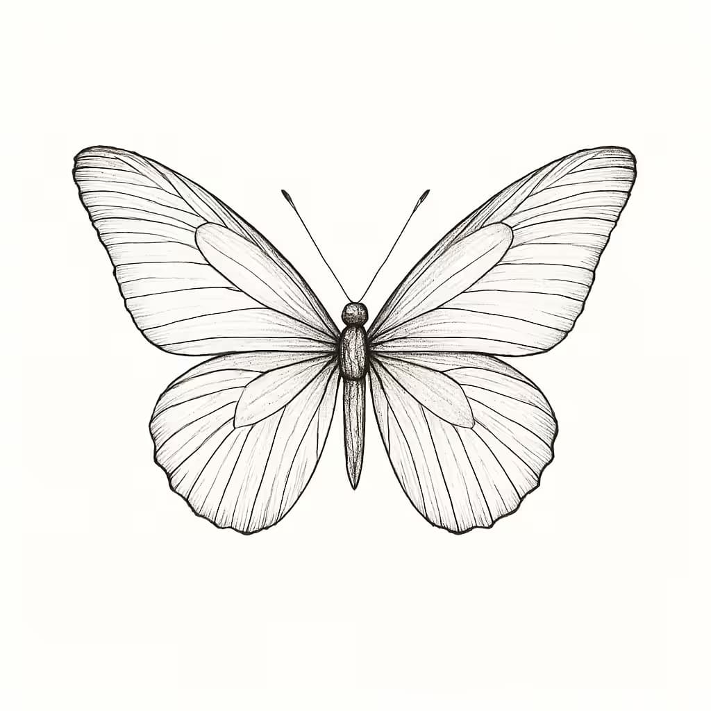 Butterfly Tattoo Fine Line | Delicate Single Butterfly