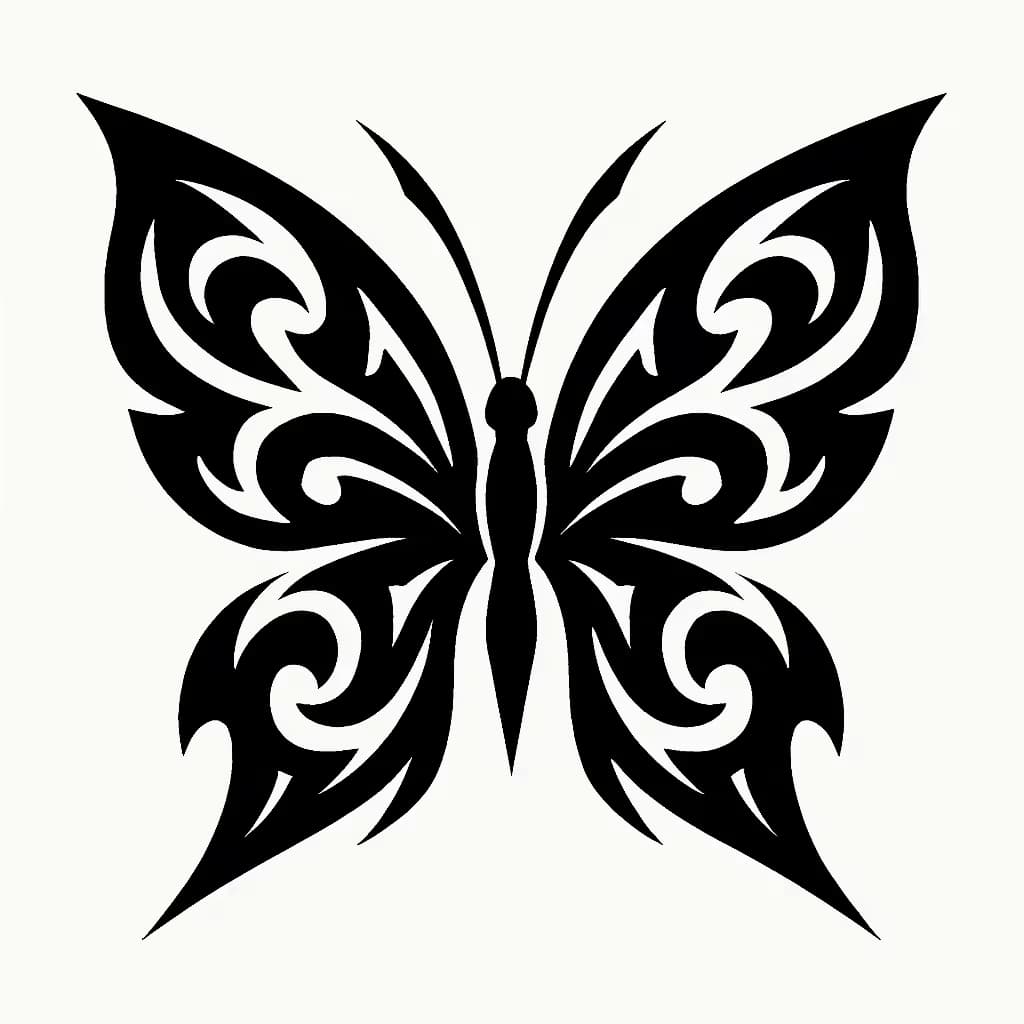 Butterfly Tattoo Tribal Design for Bold Expression