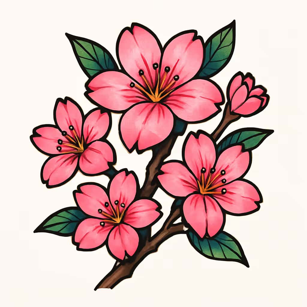 桜の花のタトゥー | 美しさと儚さの象徴