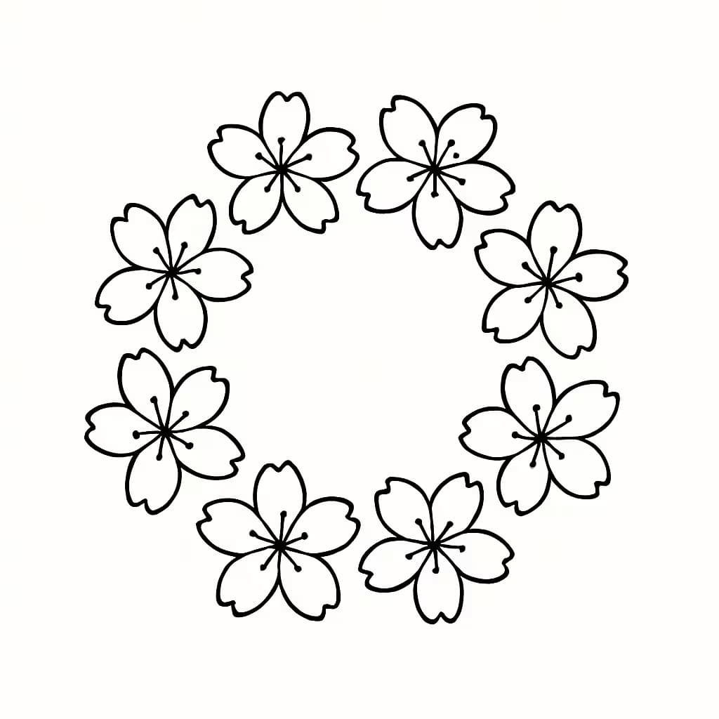 桜の花タトゥーで描く極簡サークルデザイン