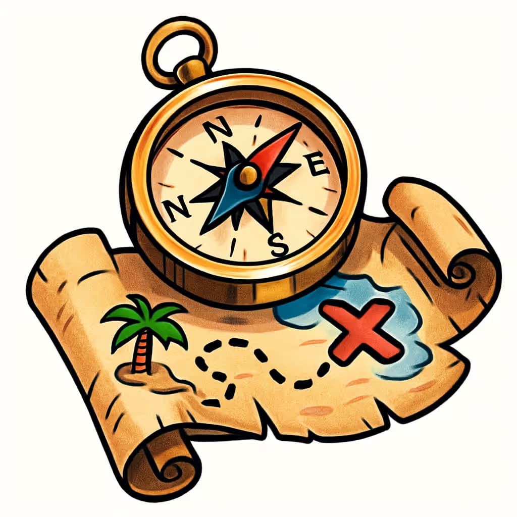 コンパス タトゥー | アニメ風トレジャーマップデザイン