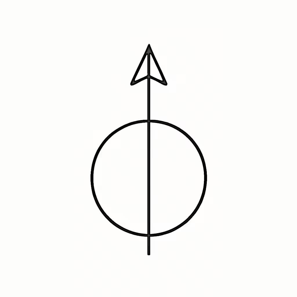 コンパスタトゥー 極簡デザイン 北向きアロー