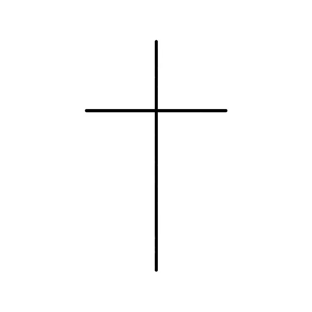 クロスタトゥーの極簡アウトラインデザイン