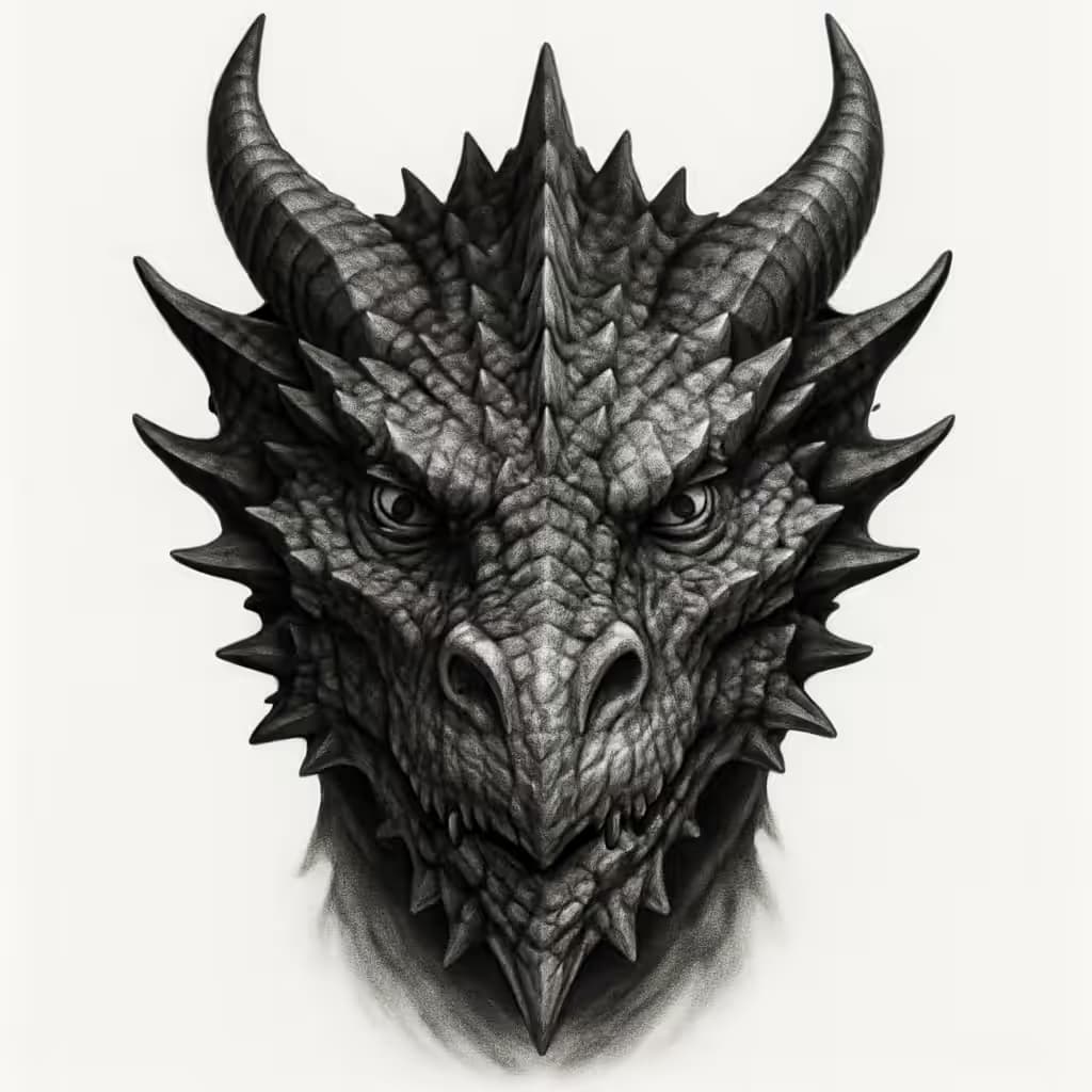 Dragon Tattoo Realism Design: Intense Gaze & Details