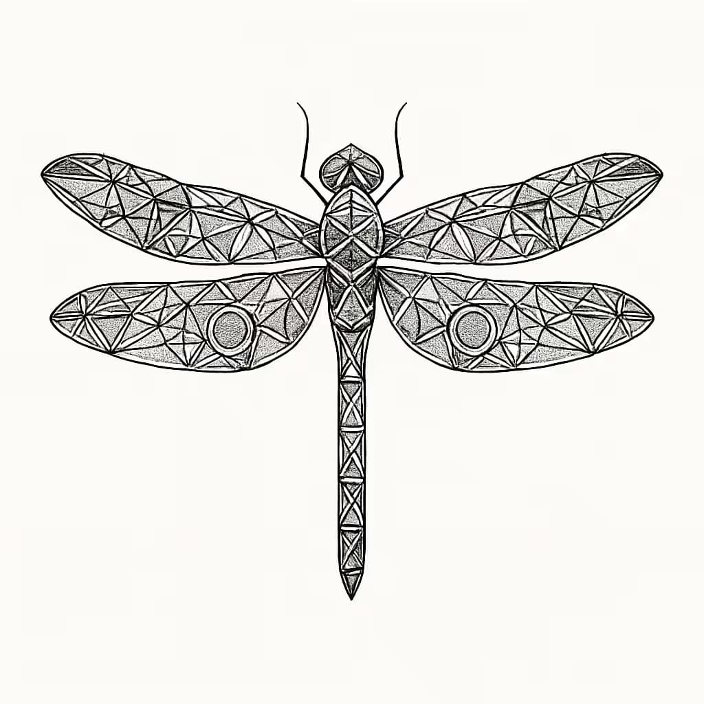 トンボタトゥー | 幾何学的な美しさと自由の象徴