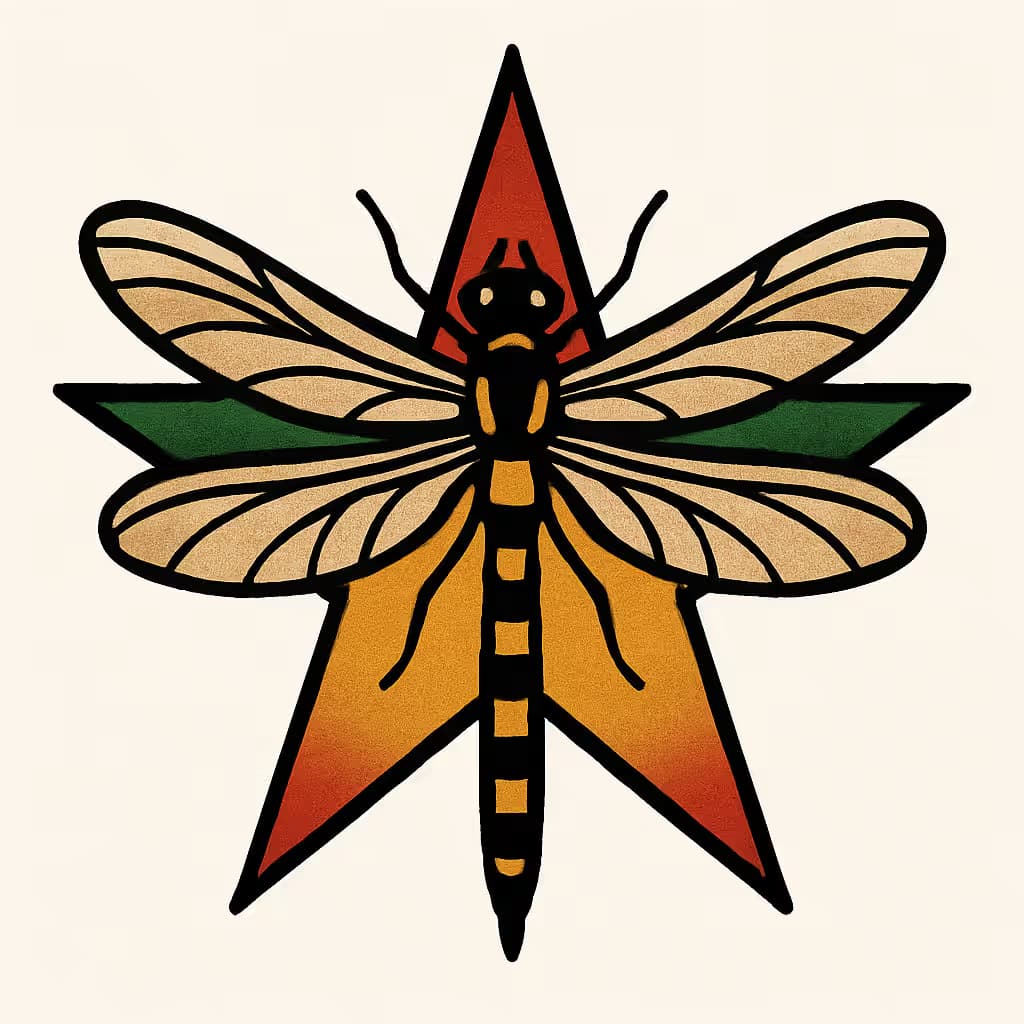 トンボタトゥー | アメリカントラディショナルの星