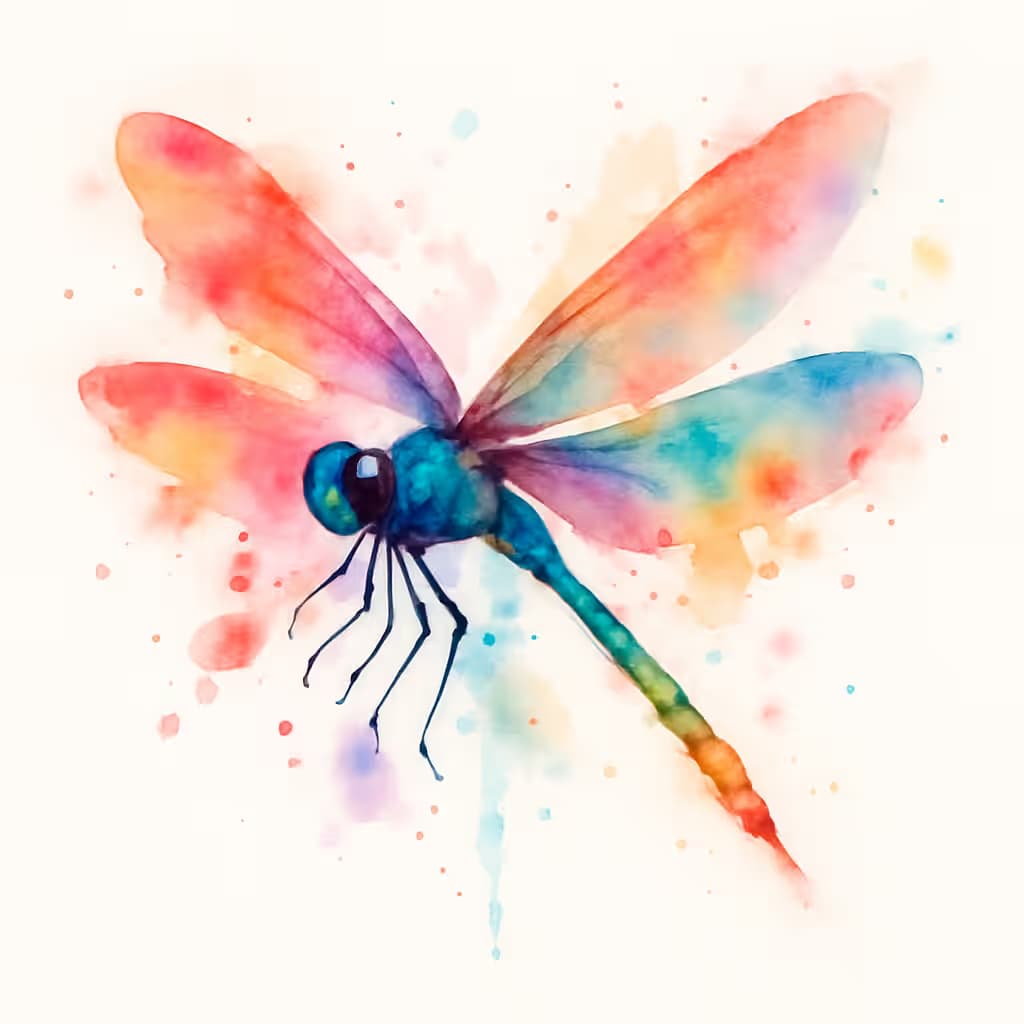 トンボタトゥー | 水彩スタイルアートデザイン