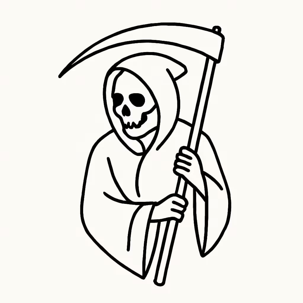 グリムリーパータトゥー 極細ミニマルデザイン