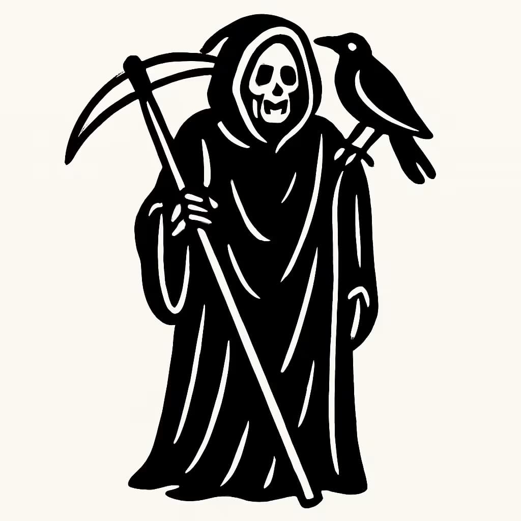 死神タトゥー | 基本スタイルのカラス共演