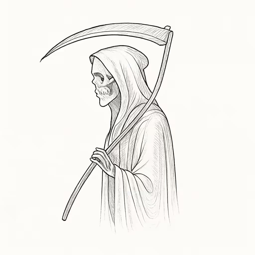 死神タトゥー | 洗練された細ラインの美学