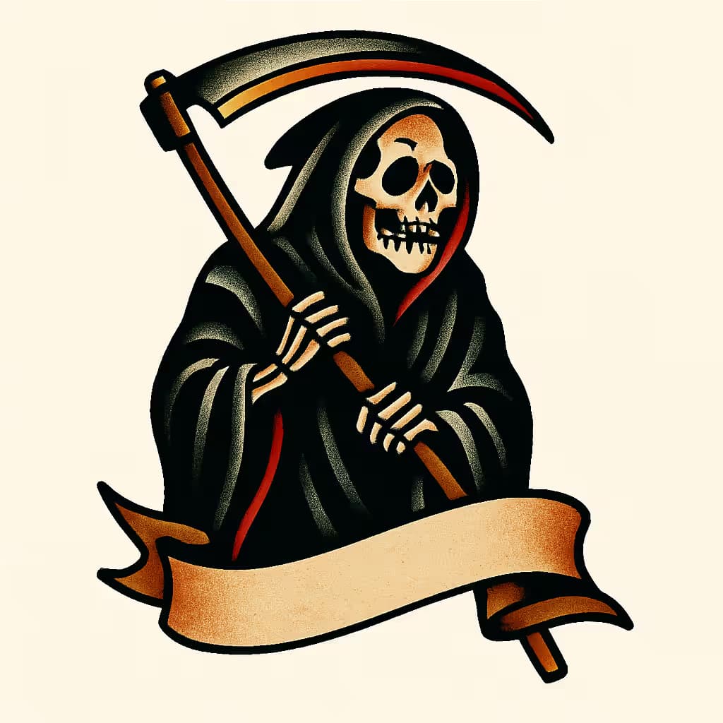 死神タトゥー | アメリカントラディショナルバナー