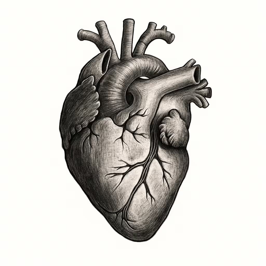 ハートタトゥーの写実的デザイン