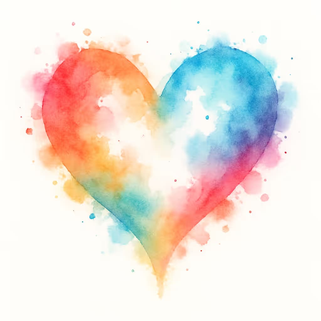 ハートタトゥー 水彩スプラッシュデザイン