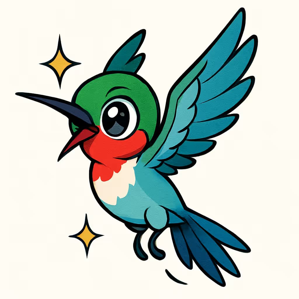 ハチドリタトゥー | アニメ風カラフルデザイン