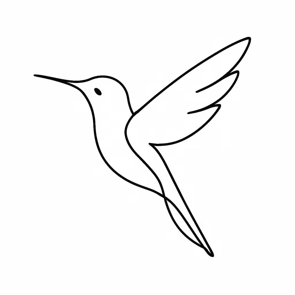 ハチドリタトゥー極細ラインアートデザイン