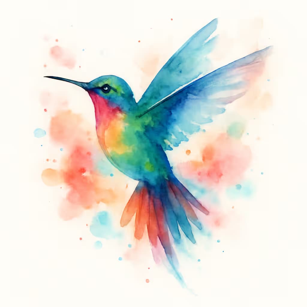 ハチドリタトゥー 水彩で描く躍動感デザイン