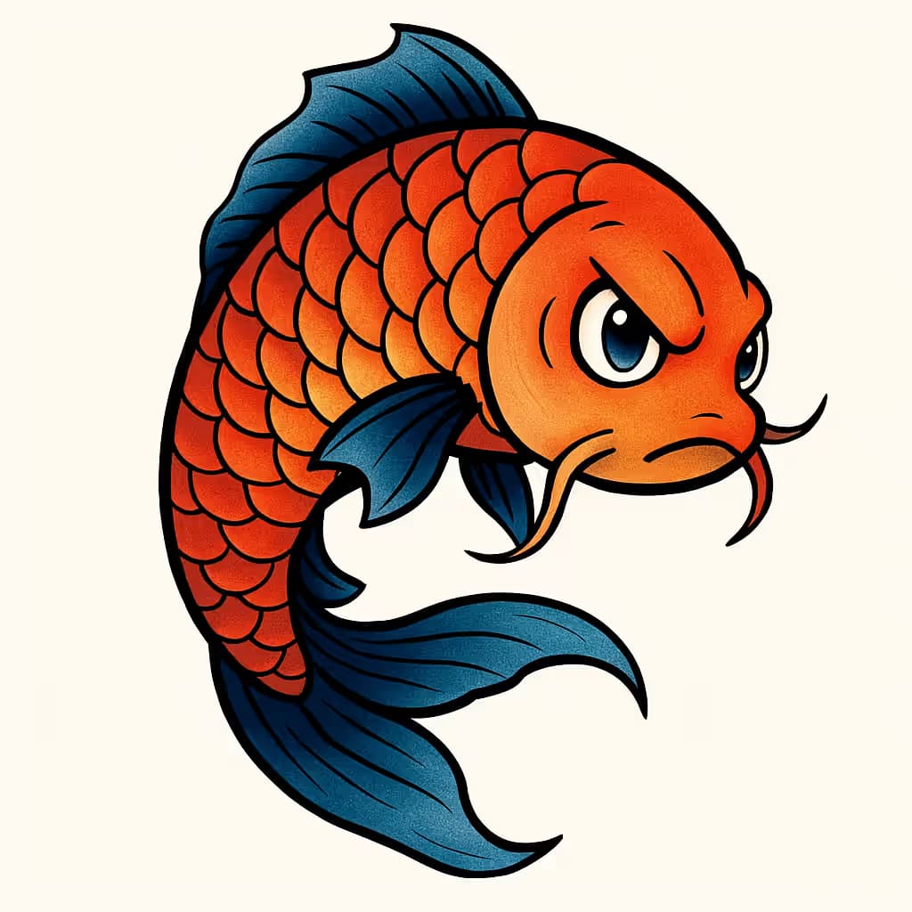 Tatouage carpe koi : symbole de chance et réussite