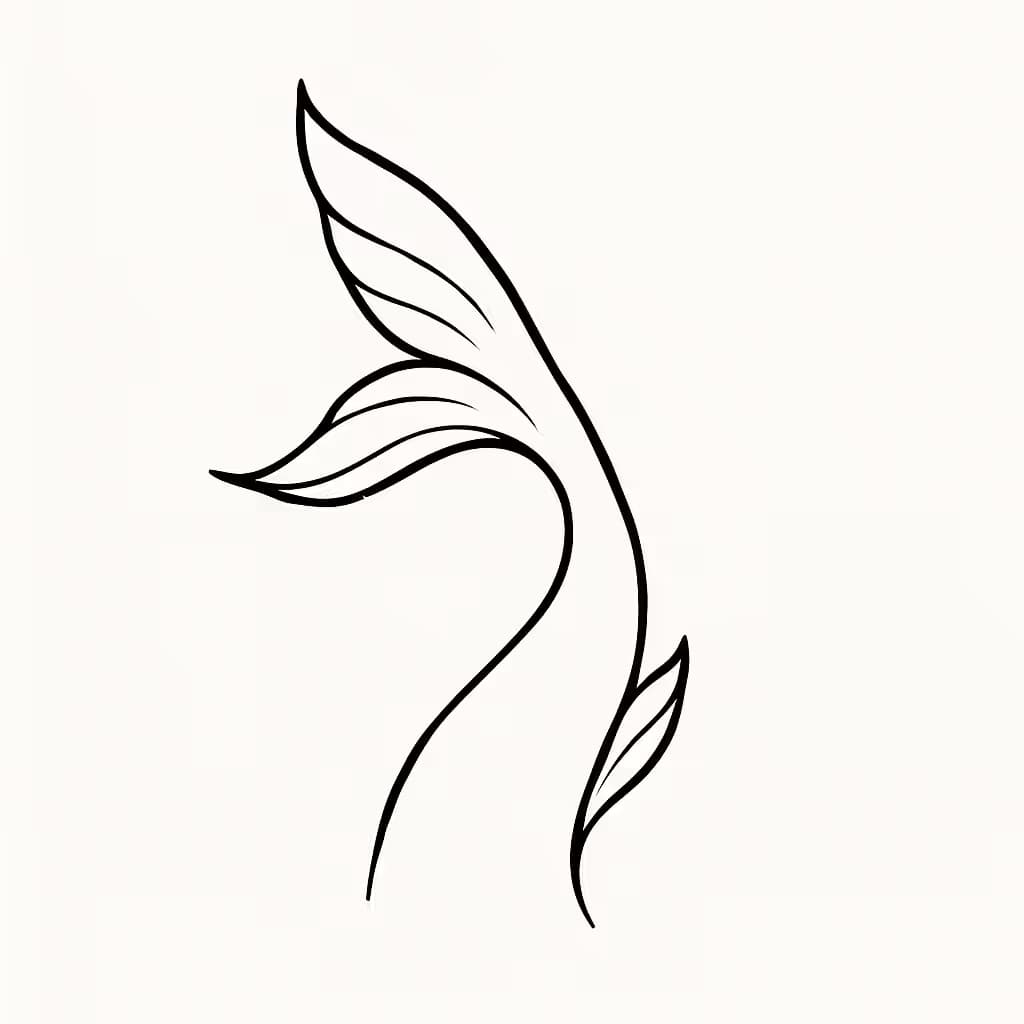 鯉のタトゥー 極簡ミニマルデザイン