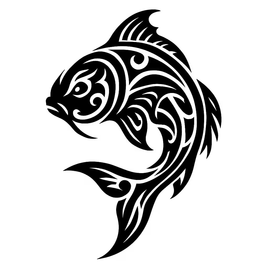 鯉のタトゥー | 力強さと部族スタイル融合