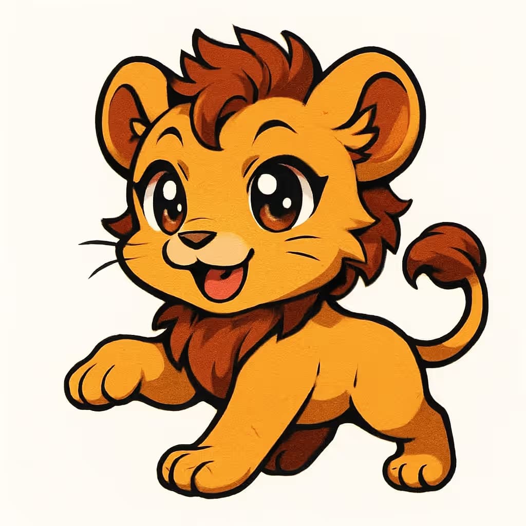 ライオンタトゥー アニメ風デザイン