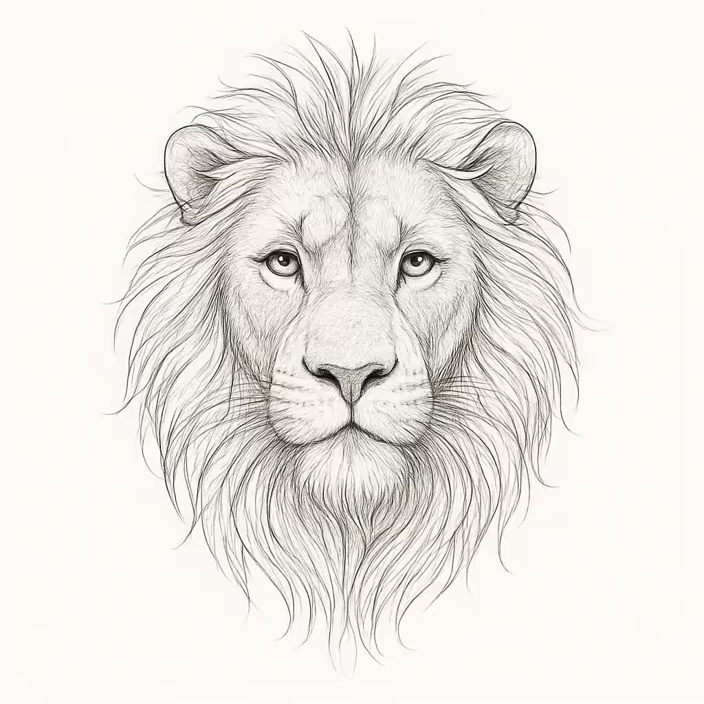 ライオンタトゥー | 繊細な細線が際立つデザイン