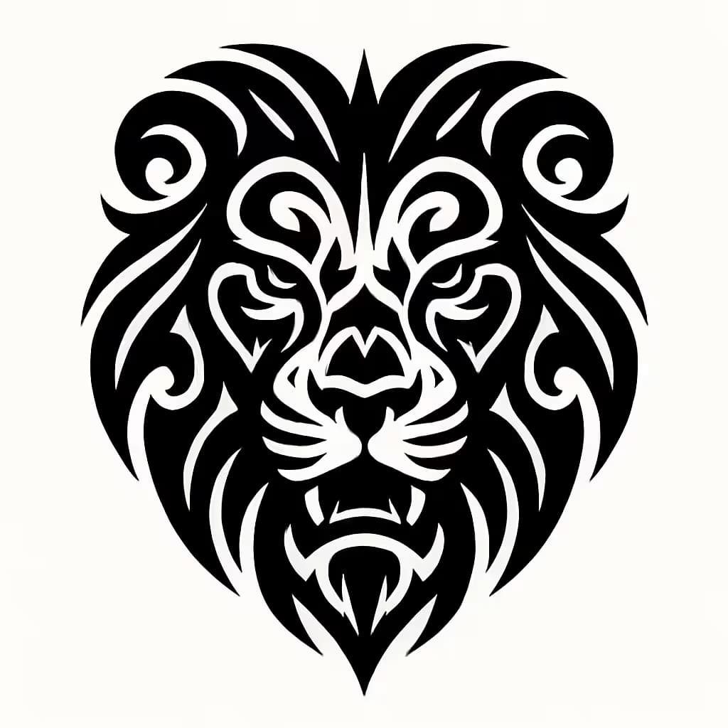 ライオンタトゥー トライバルマスクデザイン