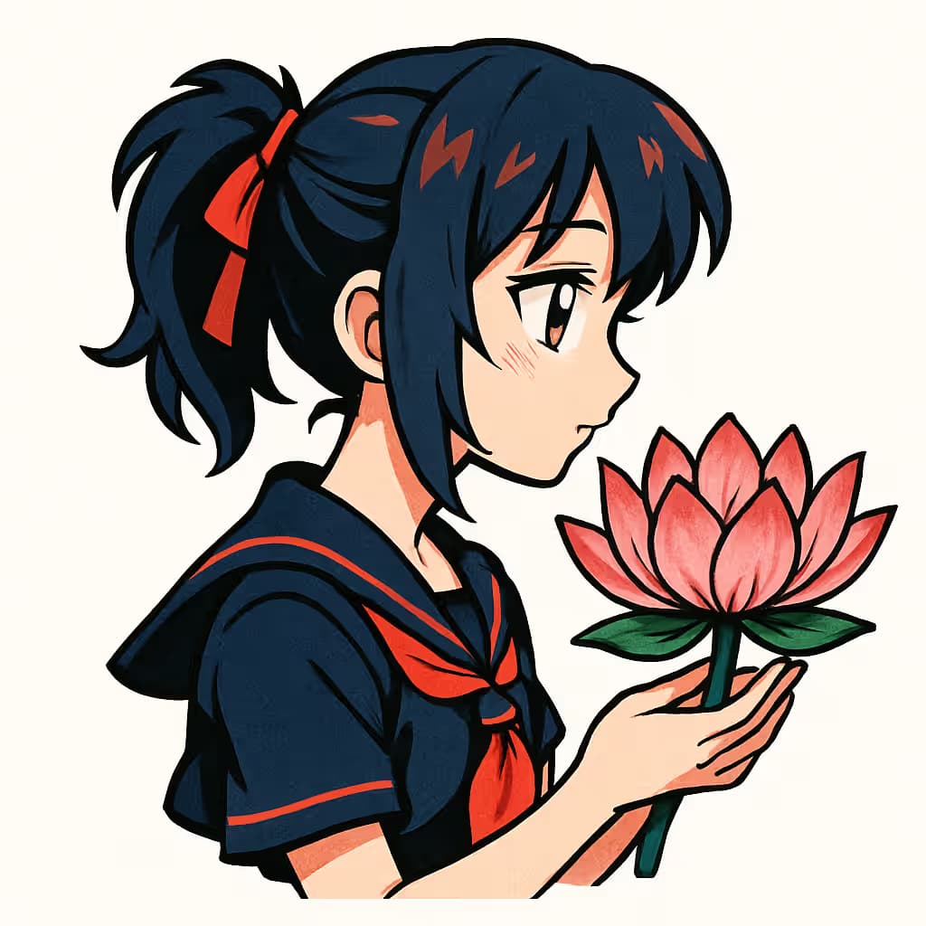 蓮花タトゥーアニメ | 可憐な少女デザイン