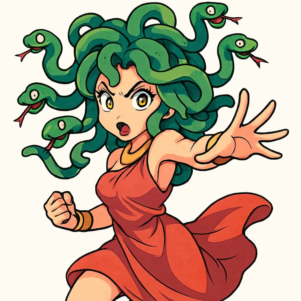 メデューサタトゥー アニメ風魅力的デザイン