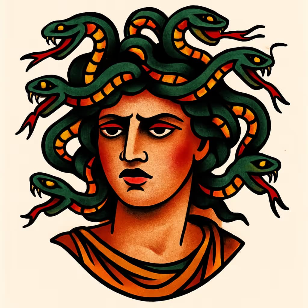 メデューサタトゥー | クラシックなアメリカントラディショナル