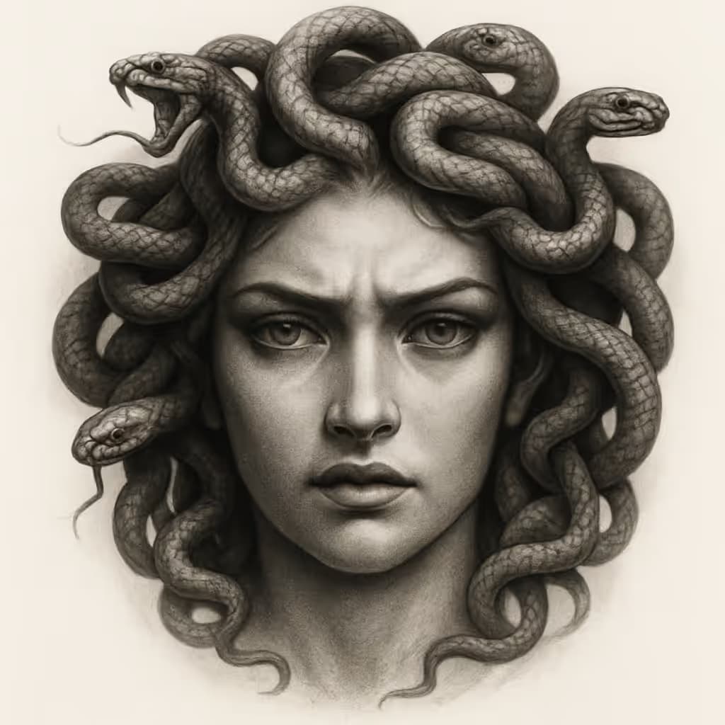 メデューサタトゥー リアリズム精密デザイン