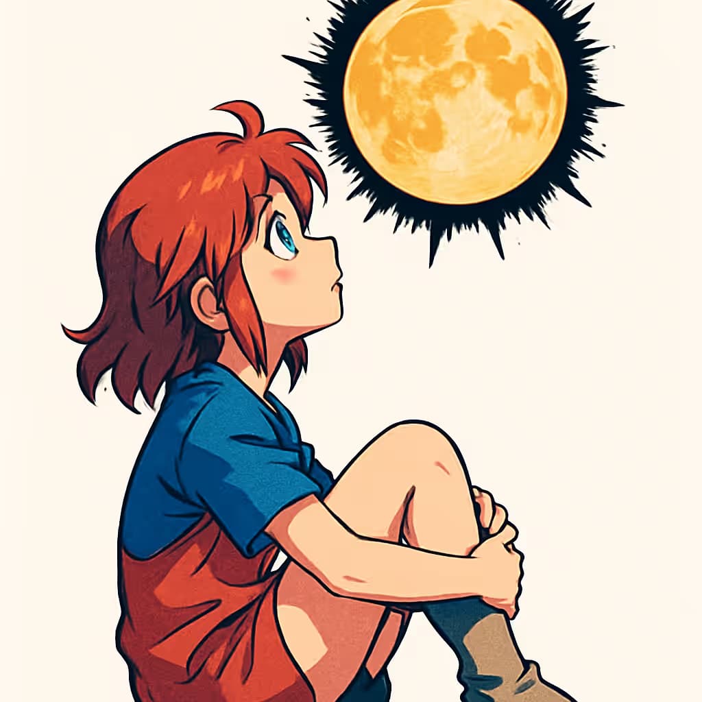 ムーンタトゥー アニメ風キャラクター視線