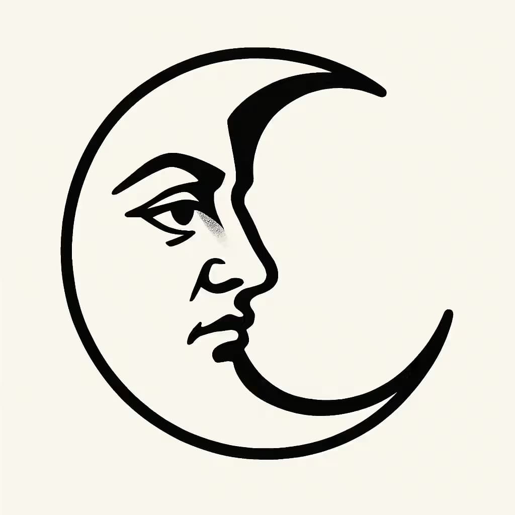 ムーンタトゥー 基本スタイルの伝統的デザイン