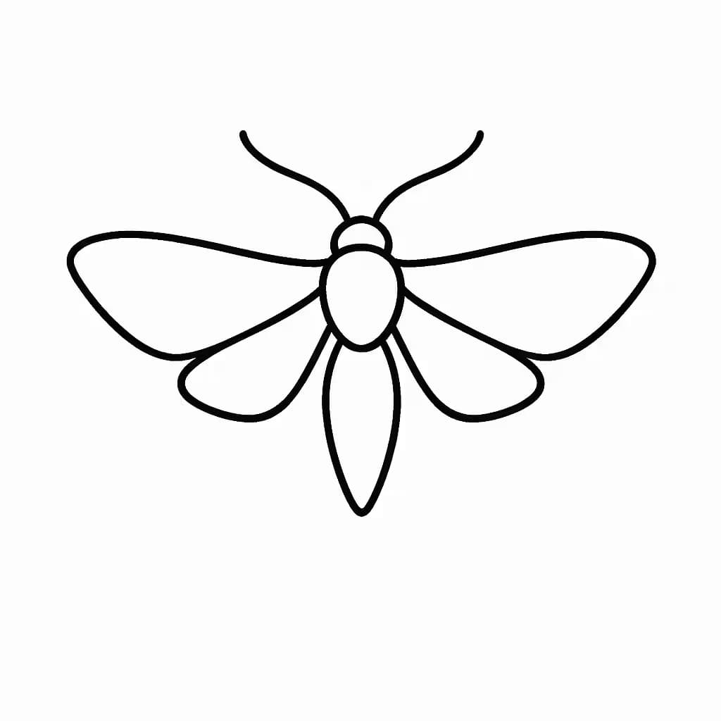 蛾 タトゥー 極簡線画デザイン