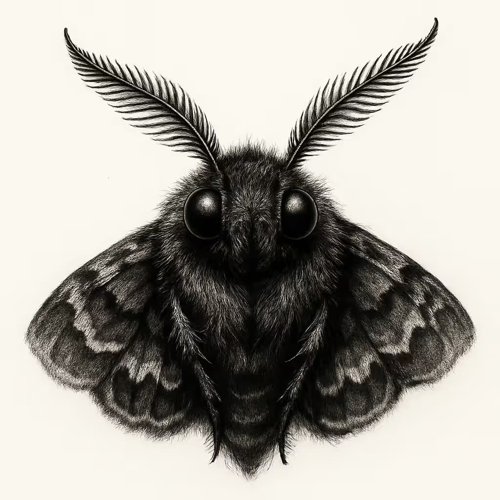 蛾のタトゥー リアリズム細密デザイン