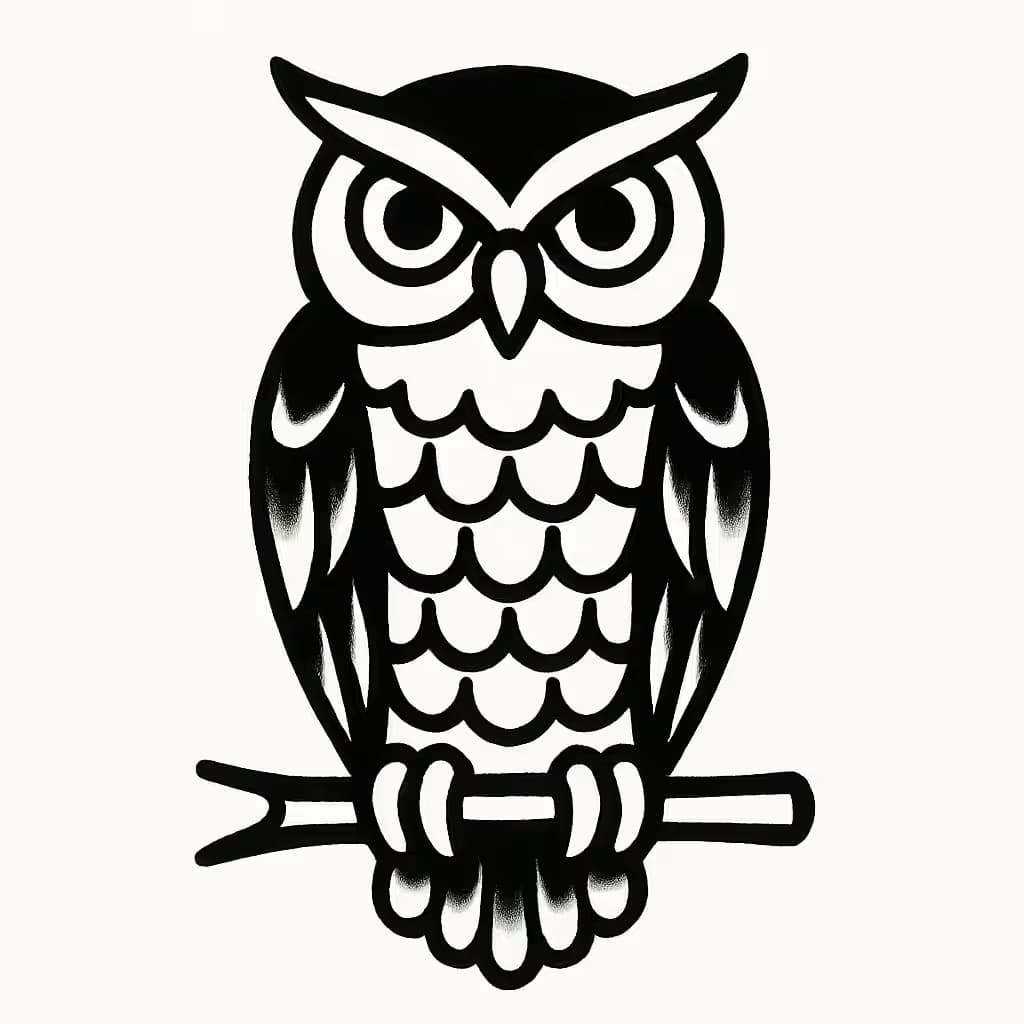 フクロウタトゥー 基本スタイルの知恵と守護デザイン