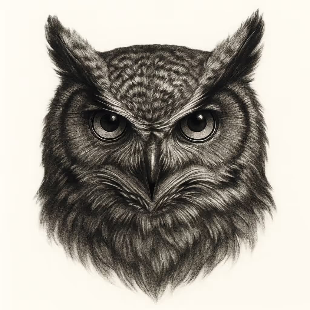 フクロウタトゥー | リアリズム風写実的デザイン