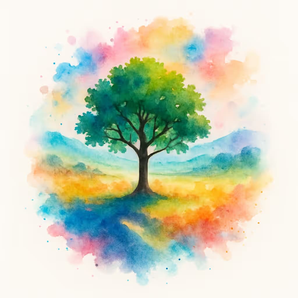 毒の木タトゥー | 幻想的な水彩アートデザイン