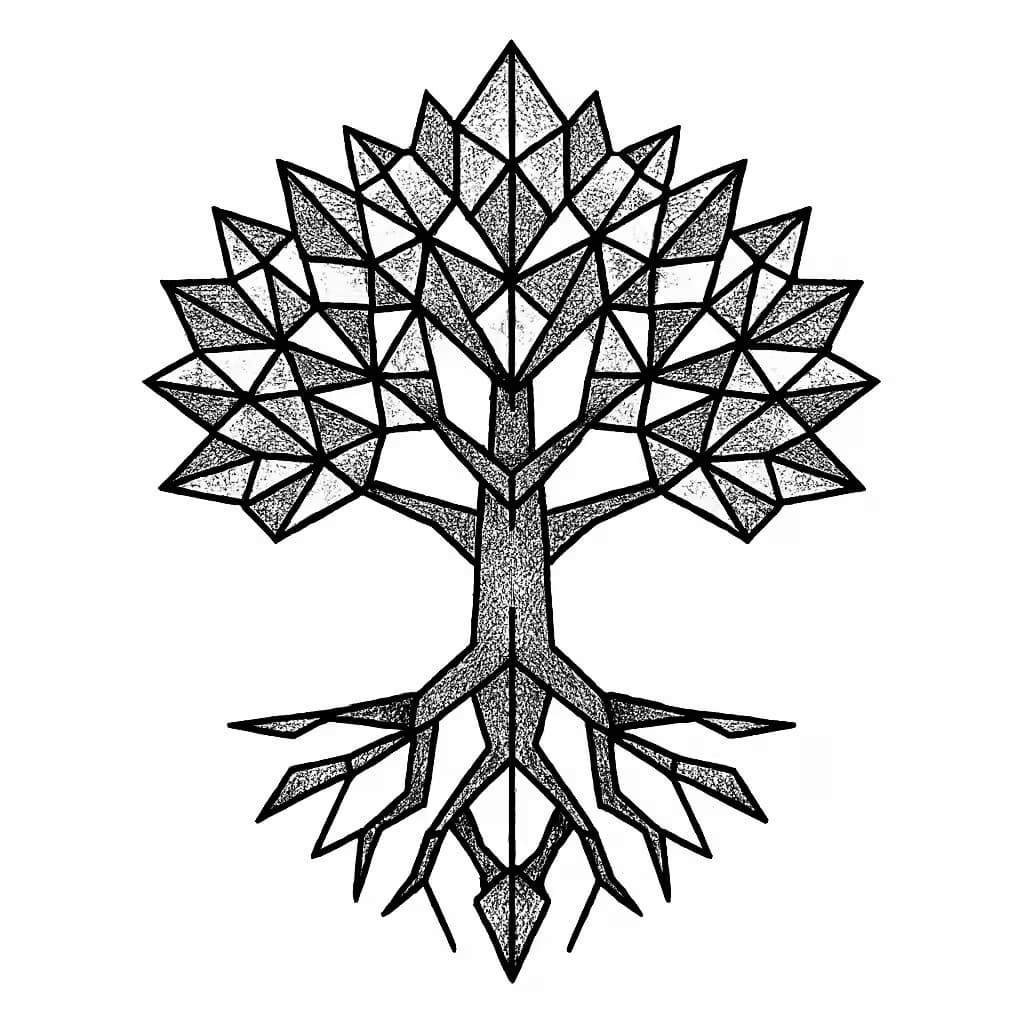 ポイズンツリータトゥー 幾何学構成の危険な美