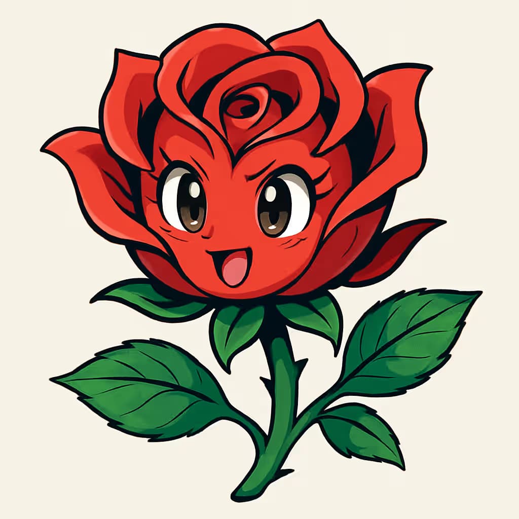 ローズタトゥー アニメ風キャラクターデザイン