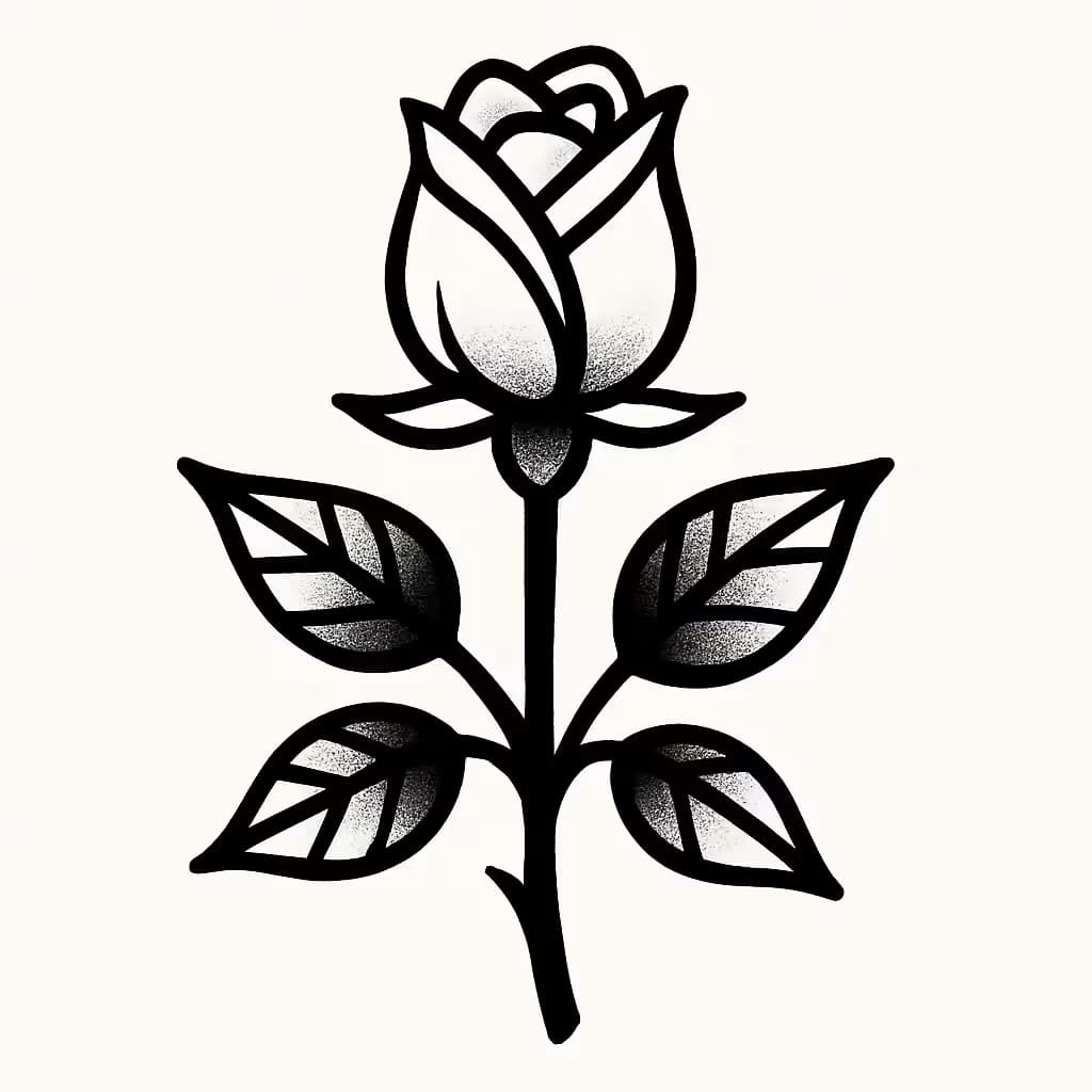 ローズタトゥー | クラシックローズバッド基本デザイン