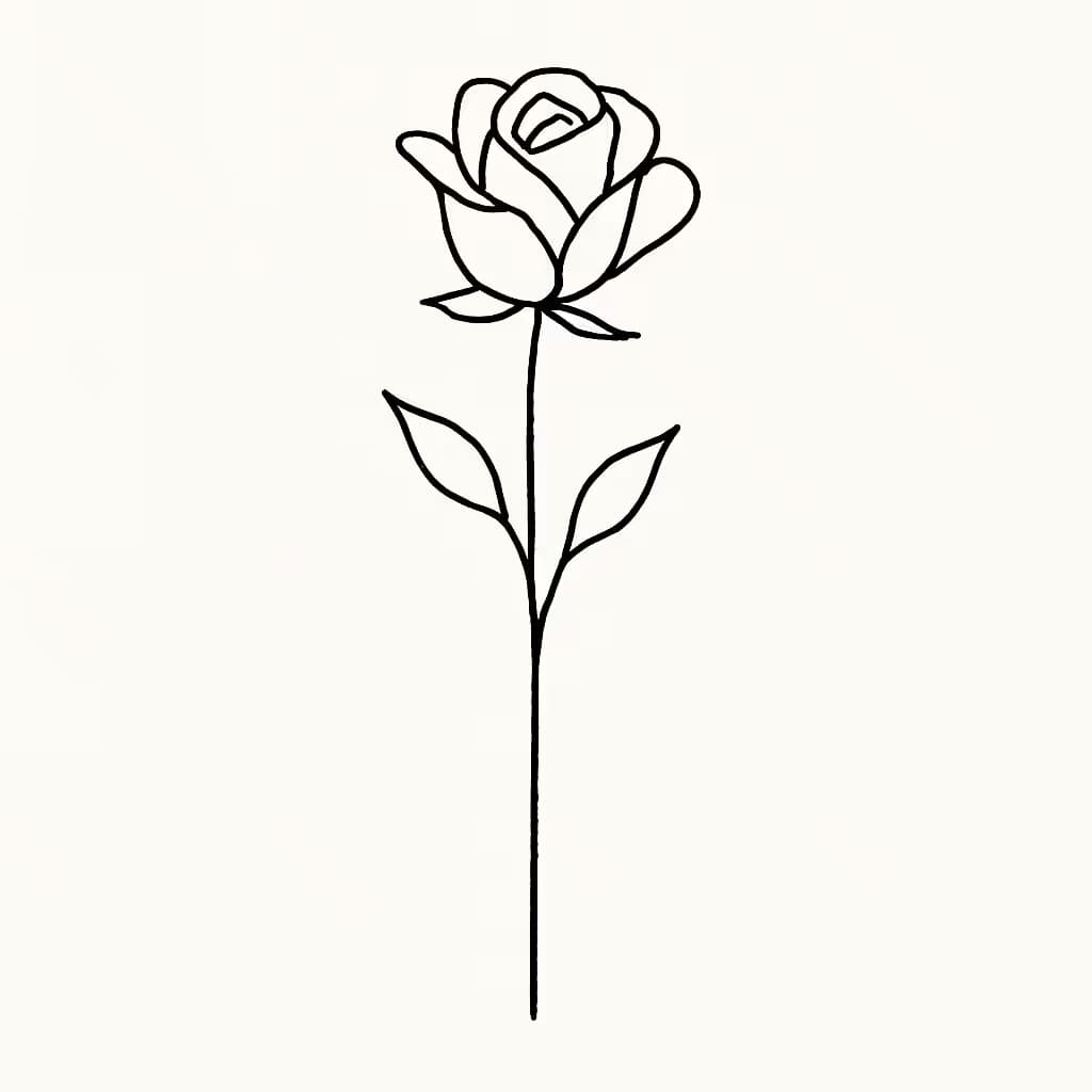 ローズタトゥー 極細線ミニマルデザイン