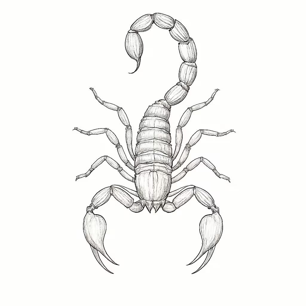 サソリタトゥー細線デザイン | 繊細な美と深み