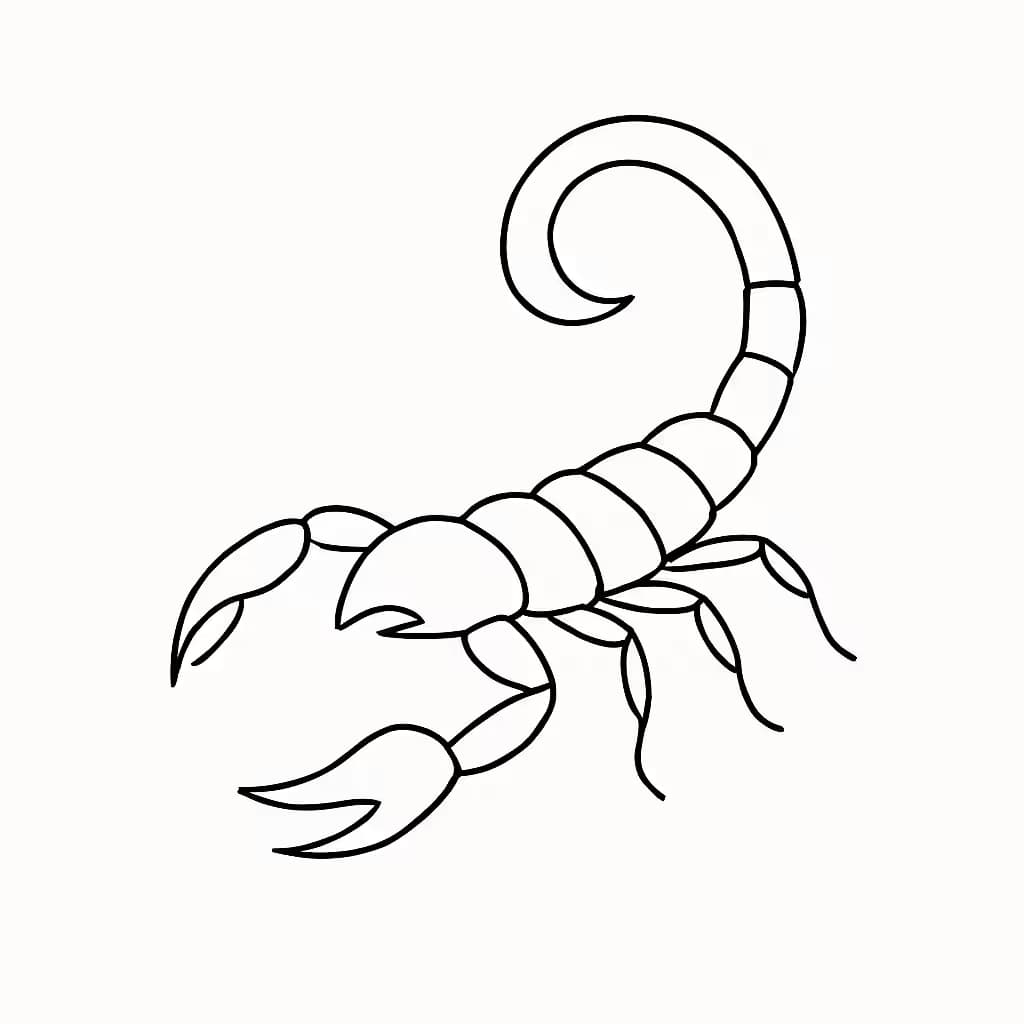 サソリタトゥー極簡線画デザイン