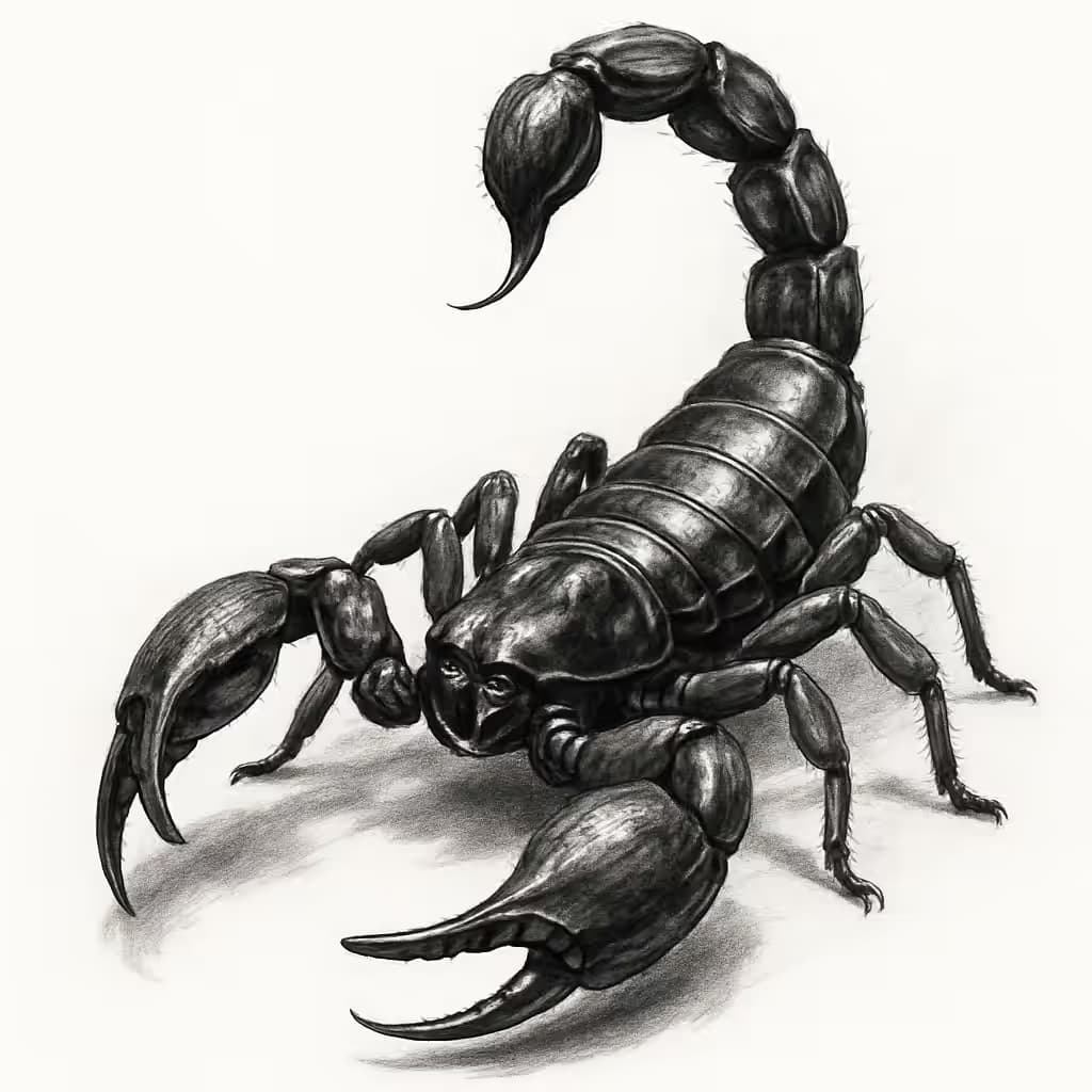 サソリタトゥー:リアルな質感と精巧な描写
