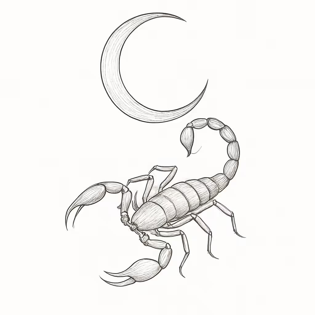 サソリタトゥー | 繊細なファインラインデザイン