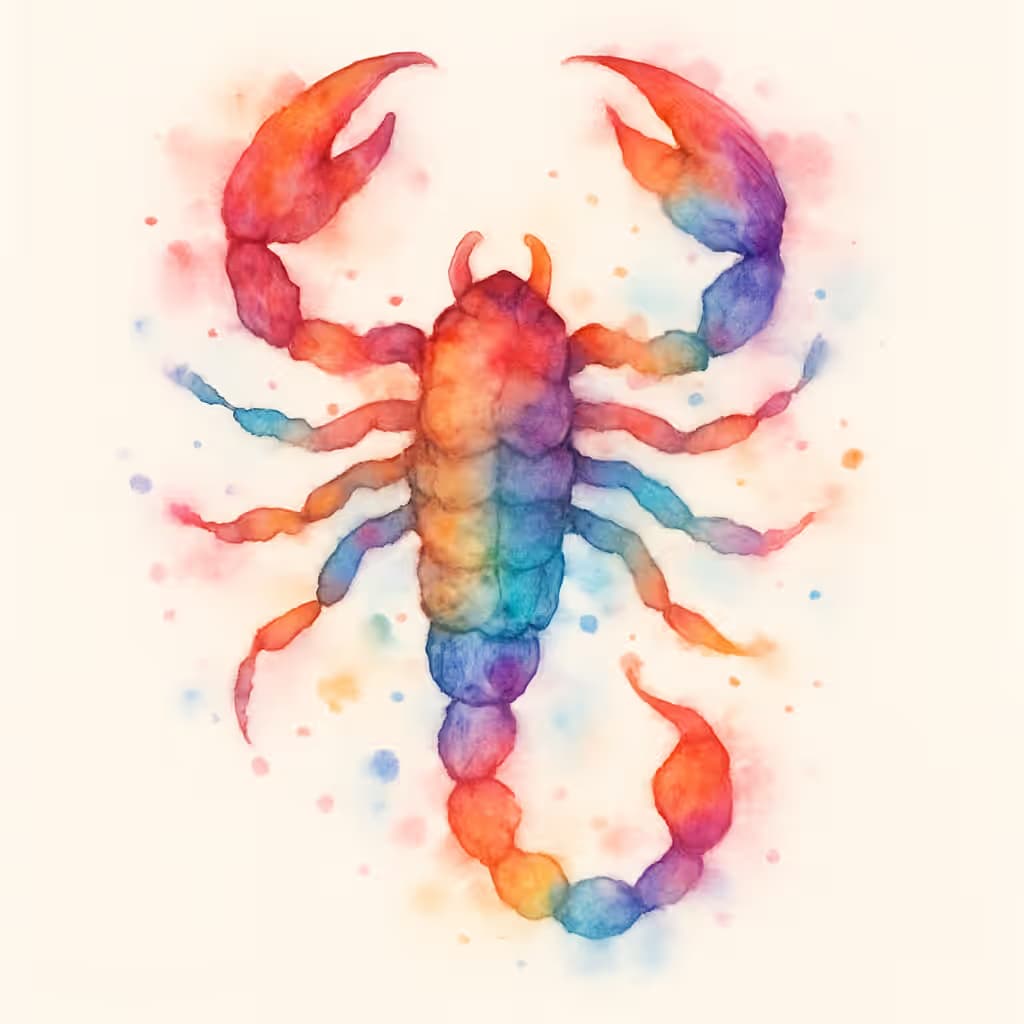 サソリタトゥー水彩ブレンドデザイン